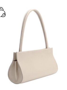 Melie Biiano Cream Shoulder Bag - Pebbled Leather Bone
